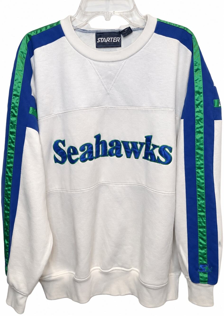 Starter Seahawks Vintage Sweatshirt Men's Large White Seattle Crewneck 90s NFL